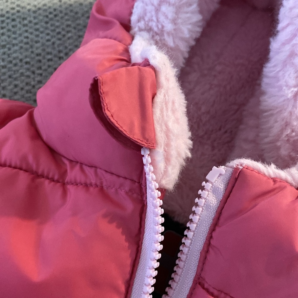 12 Month Pink Baby Puffer Coat - Picture 4 of 6